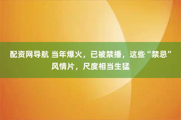 配资网导航 当年爆火，已被禁播，这些“禁忌”风情片，尺度相当生猛